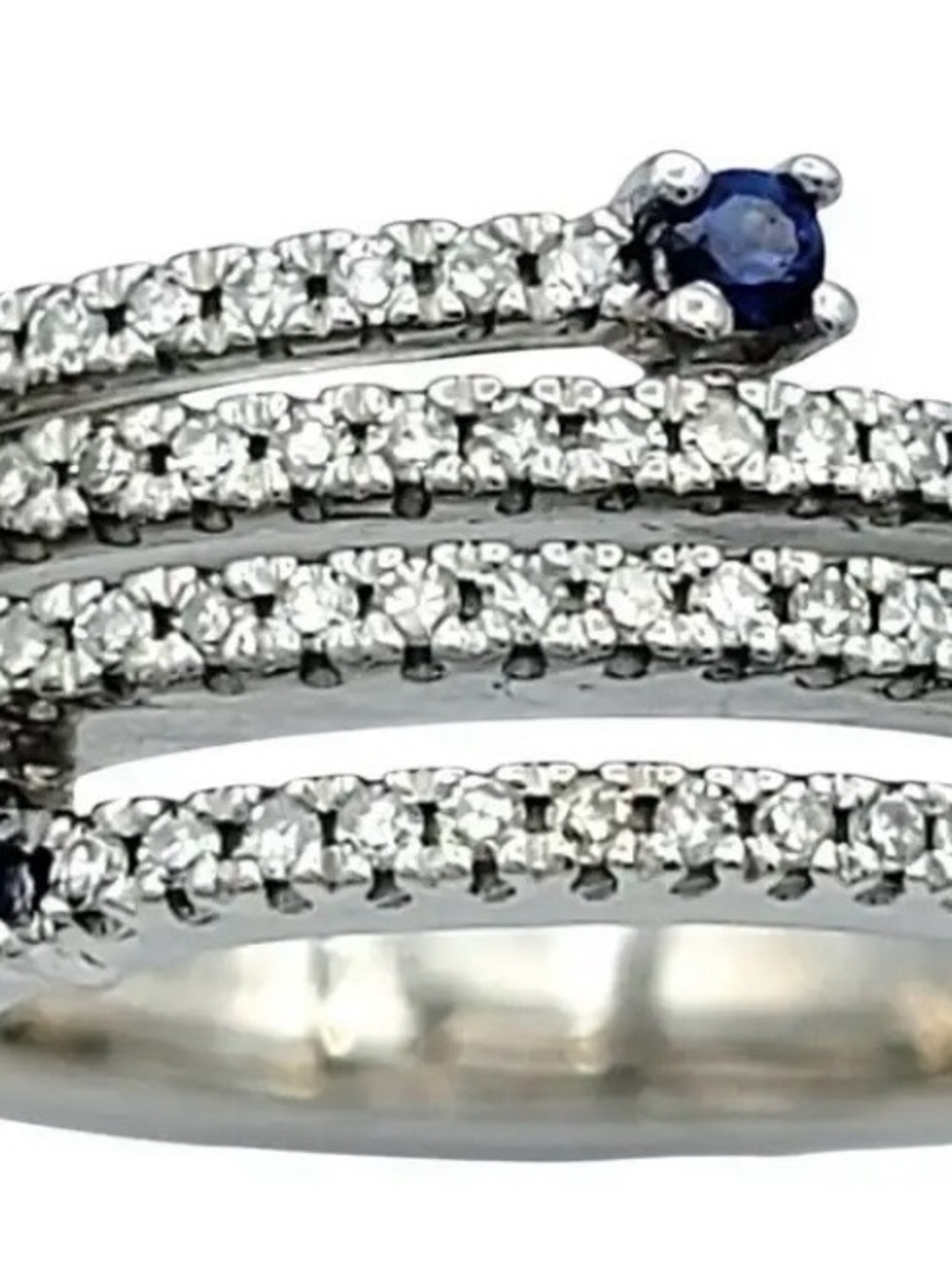 Vera Wang Love collection Diamond pave ring with natural sapphires size 6.5